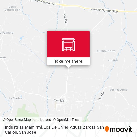 Industrias Mamirmi, Los De Chiles Aguas Zarcas San Carlos map
