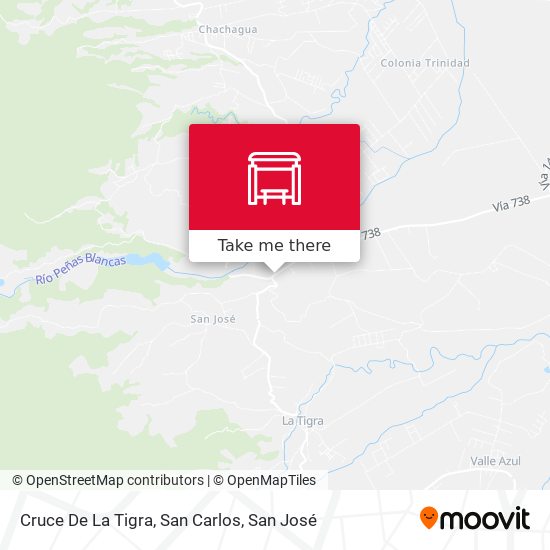 Cruce De La Tigra, San Carlos map