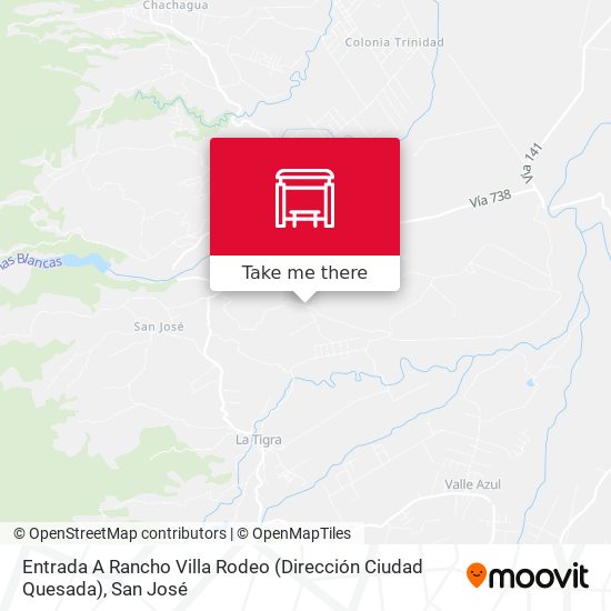 Mapa de Entrada A Rancho Villa Rodeo (Dirección Ciudad Quesada)