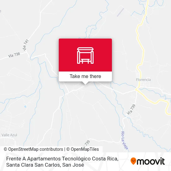 Frente A Apartamentos Tecnológico Costa Rica, Santa Clara San Carlos map