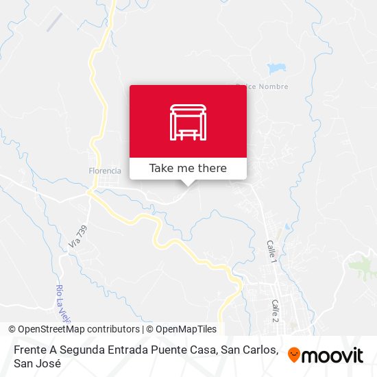 Frente A Segunda Entrada Puente Casa, San Carlos map