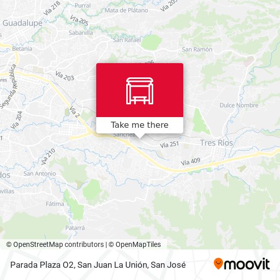 Mapa de Parada Plaza O2, San Juan La Unión