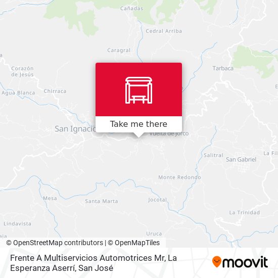 Frente A Multiservicios Automotrices Mr, La Esperanza Aserrí map