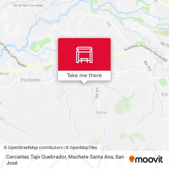 Mapa de Cercanías Tajo Quebrador, Machete Santa Ana