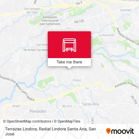Mapa de Terrazas Lindora, Radial Lindora Santa Ana