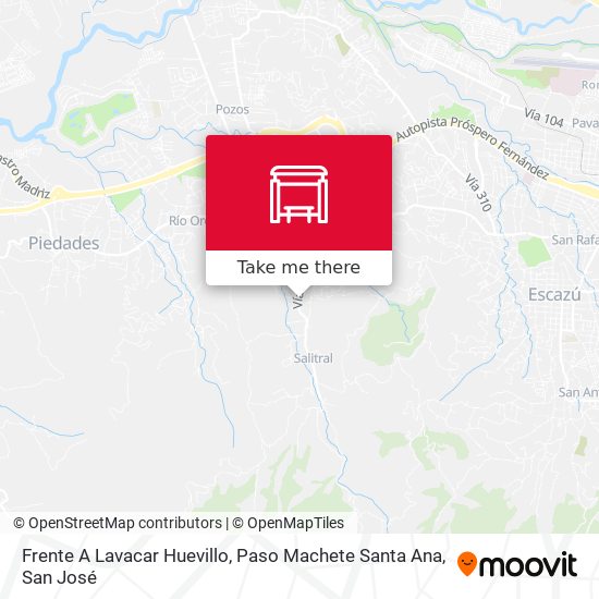 Mapa de Frente A Lavacar Huevillo, Paso Machete Santa Ana