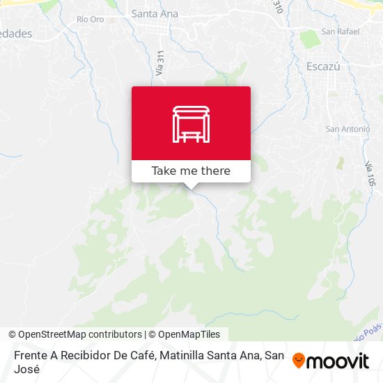 Frente A Recibidor De Café, Matinilla Santa Ana map