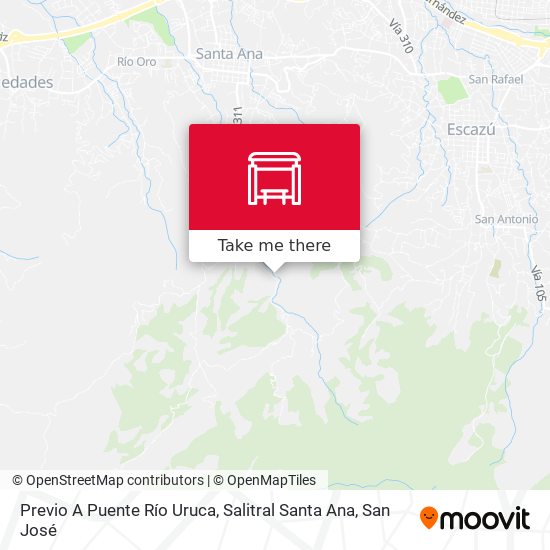 Previo A Puente Río Uruca, Salitral Santa Ana map