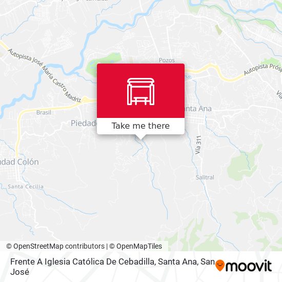 Frente A Iglesia Católica De Cebadilla, Santa Ana map