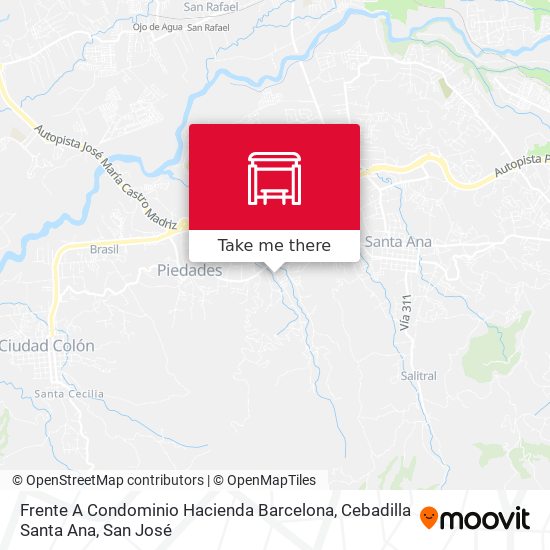 Mapa de Frente A Condominio Hacienda Barcelona, Cebadilla Santa Ana