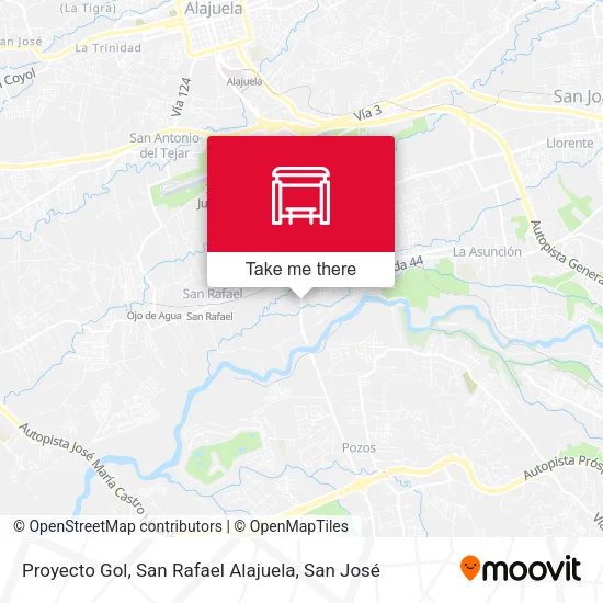 Mapa de Proyecto Gol, San Rafael Alajuela