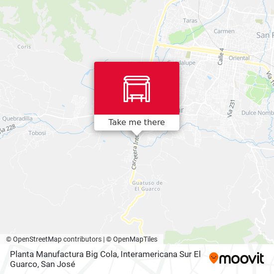 Planta Manufactura Big Cola, Interamericana Sur El Guarco map
