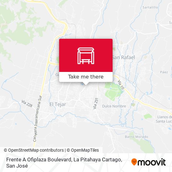 Frente A Ofiplaza Boulevard, La Pitahaya Cartago map