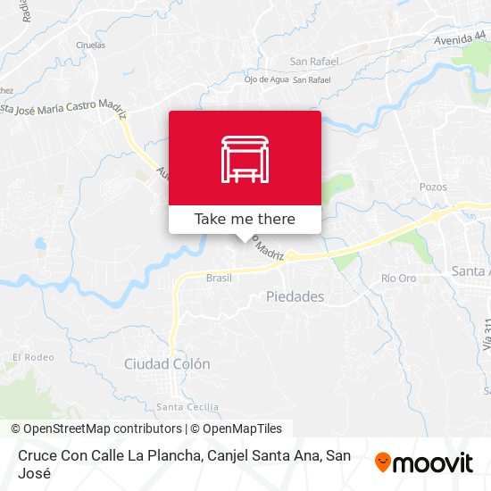Mapa de Cruce Con Calle La Plancha, Canjel Santa Ana