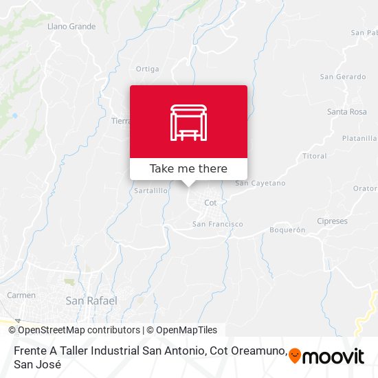 Frente A Taller Industrial San Antonio, Cot Oreamuno map