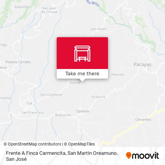 Frente A Finca Carmencita, San Martín Oreamuno map