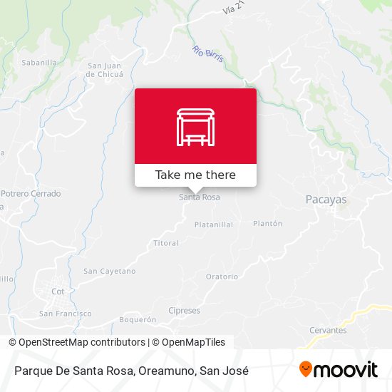 Parque De Santa Rosa, Oreamuno map