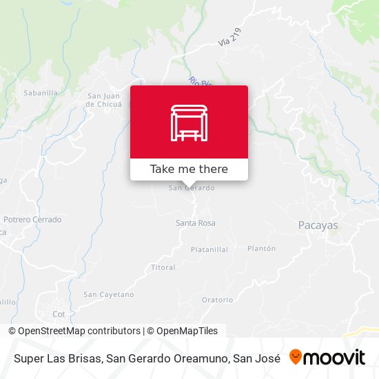 Super Las Brisas, San Gerardo Oreamuno map