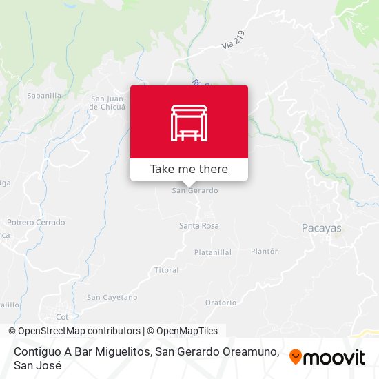 Contiguo A Bar Miguelitos, San Gerardo Oreamuno map