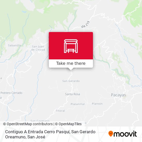 Contiguo A Entrada Cerro Pasquí, San Gerardo Oreamuno map