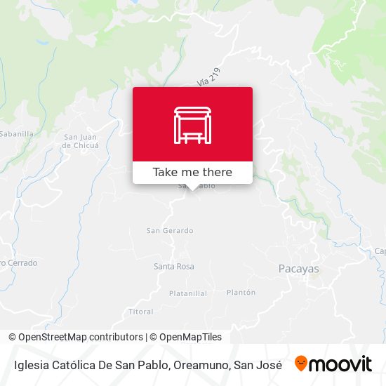 Mapa de Iglesia Católica De San Pablo, Oreamuno