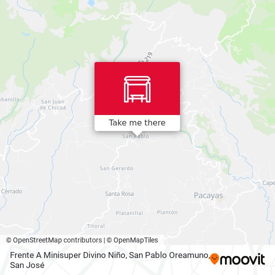 Mapa de Frente A Minisuper Divino Niño, San Pablo Oreamuno
