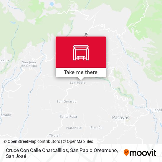 Cruce Con Calle Charcalillos, San Pablo Oreamuno map