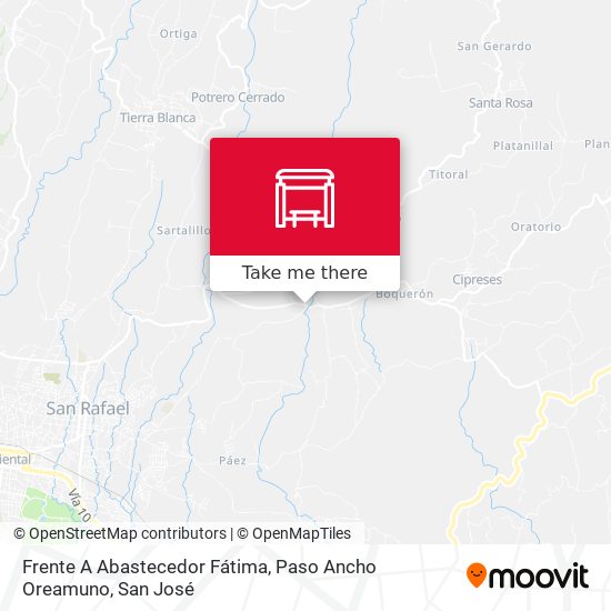 Frente A Abastecedor Fátima, Paso Ancho Oreamuno map