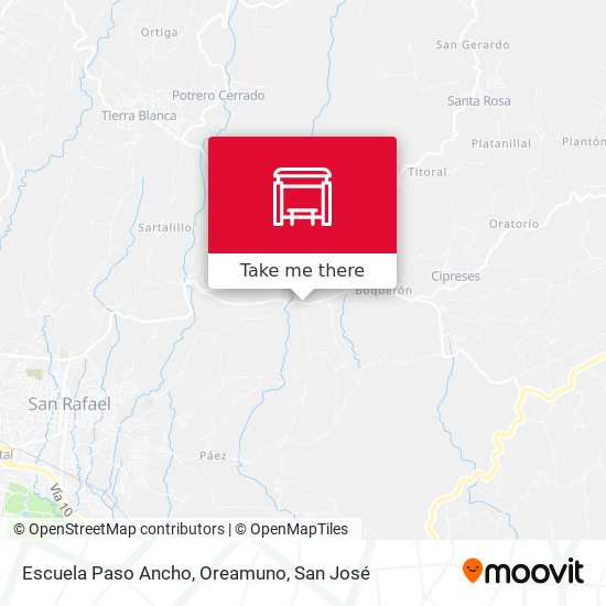 Mapa de Escuela Paso Ancho, Oreamuno