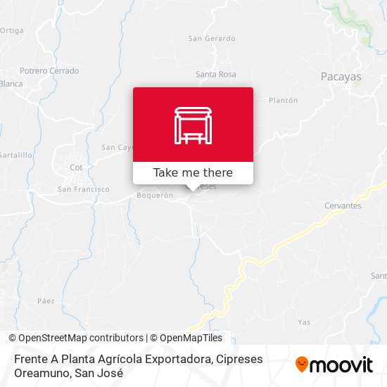 Frente A Planta Agrícola Exportadora, Cipreses Oreamuno map