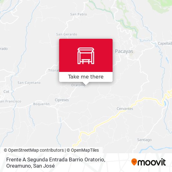 Mapa de Frente A Segunda Entrada Barrio Oratorio, Oreamuno