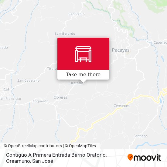 Contiguo A Primera Entrada Barrio Oratorio, Oreamuno map