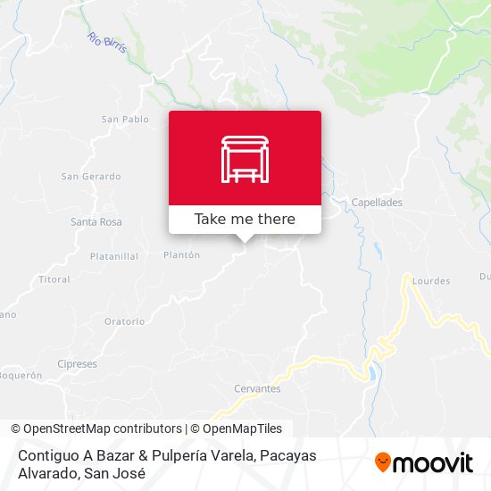 Contiguo A Bazar & Pulpería Varela, Pacayas Alvarado map
