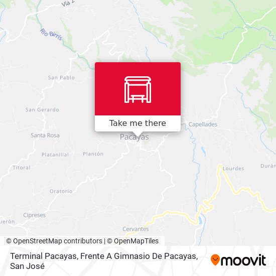 Mapa de Terminal Pacayas, Frente A Gimnasio De Pacayas