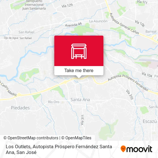 Los Outlets, Autopista Próspero Fernández Santa Ana map