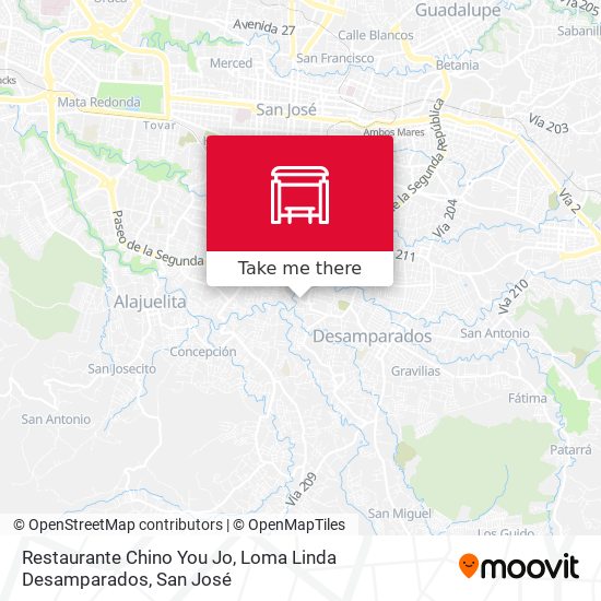 Mapa de Restaurante Chino You Jo, Loma Linda Desamparados