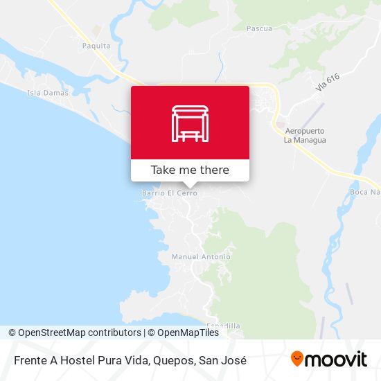 Frente A Hostel Pura Vida, Quepos map