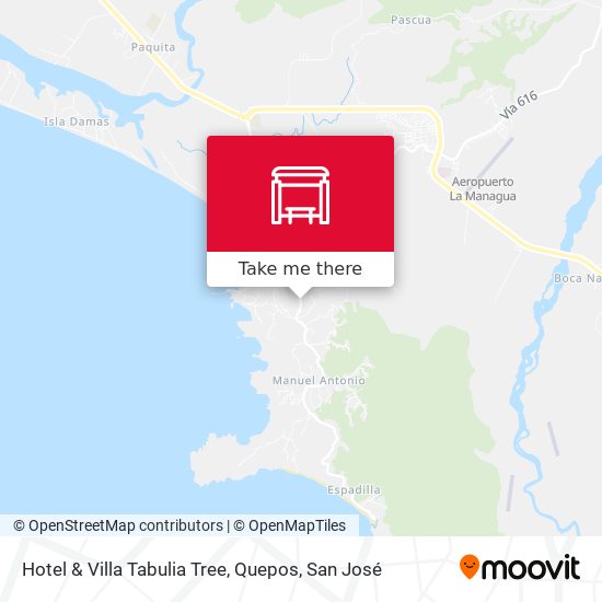 Hotel & Villa Tabulia Tree, Quepos map