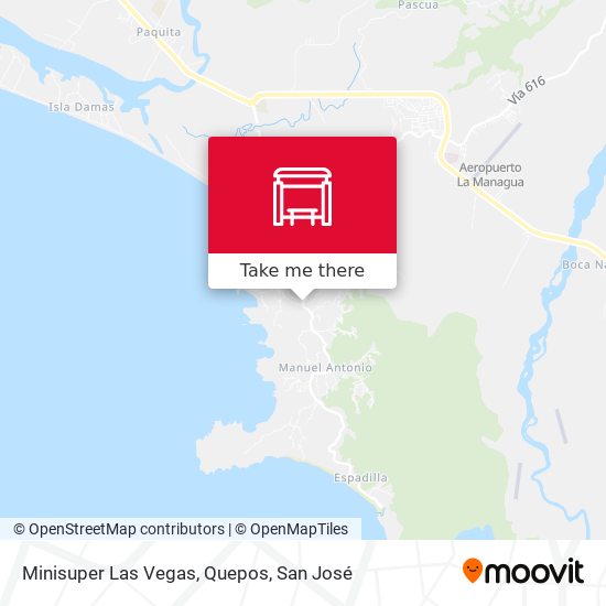 Mapa de Minisuper Las Vegas, Quepos