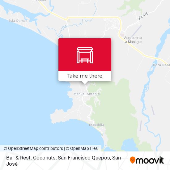 Bar & Rest. Coconuts, San Francisco Quepos map