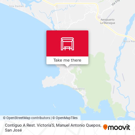 Contiguo A Rest. Victoria'S, Manuel Antonio Quepos map