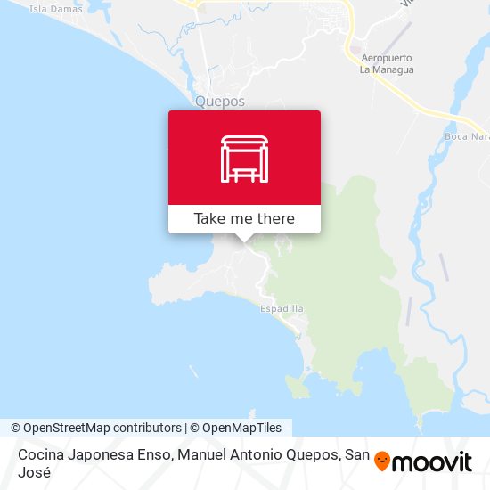 Mapa de Cocina Japonesa Enso, Manuel Antonio Quepos