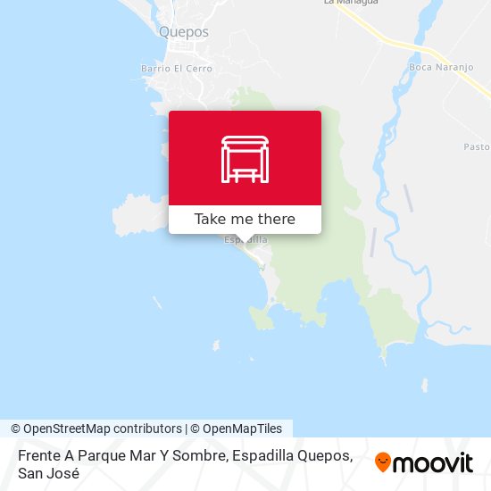 Frente A Parque Mar Y Sombre, Espadilla Quepos map