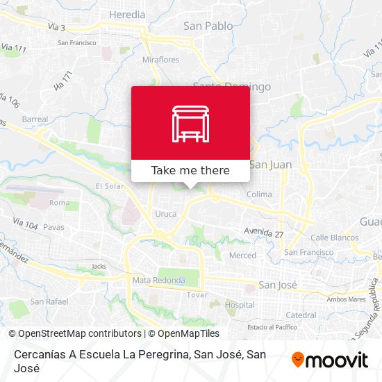 Cercanías A Escuela La Peregrina, San José map