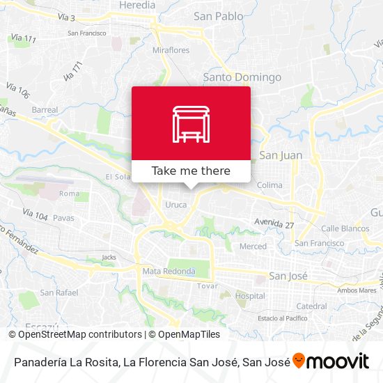 Panadería La Rosita, La Florencia San José map