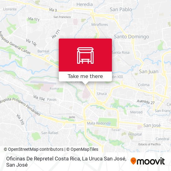 Oficinas De Repretel Costa Rica, La Uruca San José map