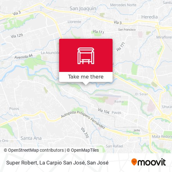 Super Robert, La Carpio San José map