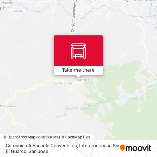 Mapa de Cercanías A Escuela Conventillos, Interamericana Sur El Guarco
