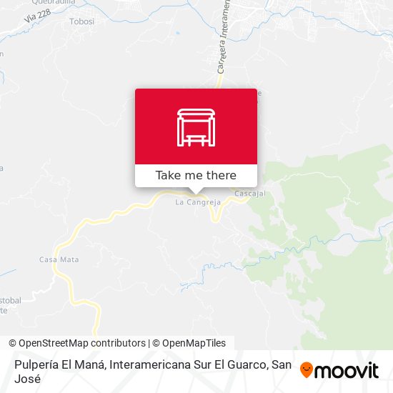 Mapa de Pulpería El Maná, Interamericana Sur El Guarco