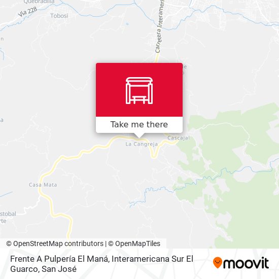Frente A Pulpería El Maná, Interamericana Sur El Guarco map